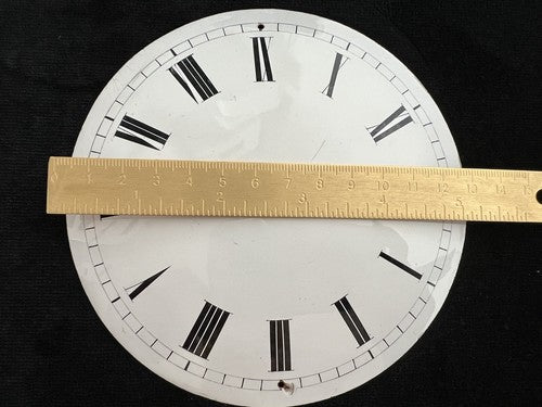 Cadran Horloge Pendule Mur Émaillé Numéros De Romains Vintage 