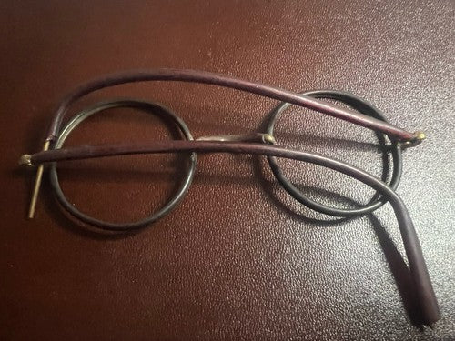 🔴 Montature OCCHIALI ANTICHI metallo e bachelite leggeri Charlie Chaplin 1800