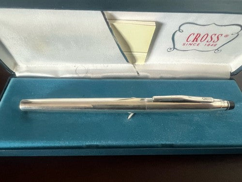 🔴 CROSS Chrom-Kugelschreiber mit Schnappkappe, Etui und Anleitung B 