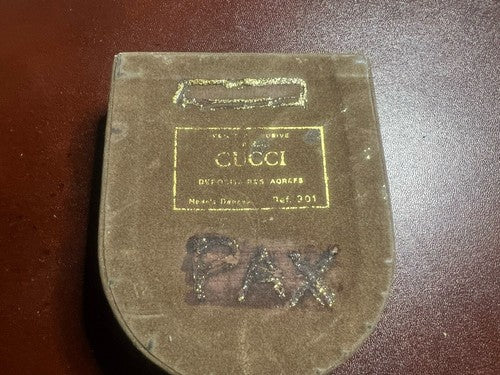 🔴 GUCCI scatola accendino marrone floccato misure come foto vintage