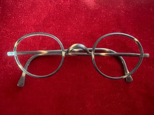 🔴 Montatura OCCHIALI ANTICHI metallo bachelite leggeri Chaplin 1800 n.3