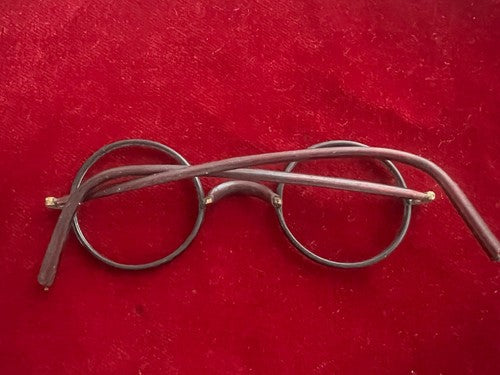 🔴 Montatura OCCHIALI ANTICHI metallo bachelite leggeri Charlie Chaplin 1800 n.2