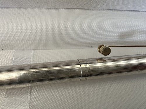 🔴 PARAFERNALIA penna sfera cromata a righe profili dorati scrive vintage