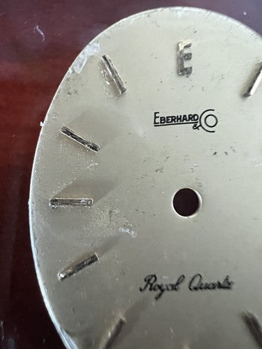 Eberhard Cadran Montre Royal Quarz De Examen Pièces Vintage 