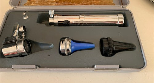 🔴 GOWLLANDS OPHTHALMOSKOP, VINTAGE MEDIZINISCHER DIAGNOSESET MIT ETUI 