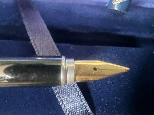 🔴 AURORA penna stilografica Marco Polo ARGENTO 925 MASSICCIO F Aereonautica
