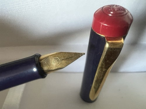 Pelikan Stylo-Plume Stylo à Plume Bleu Bordeux A Cartouche Doré F Vintage