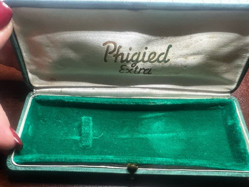 🔴 PHIGIED box scatola orologio cofanetto astuccio custodia pelle vintage 1950