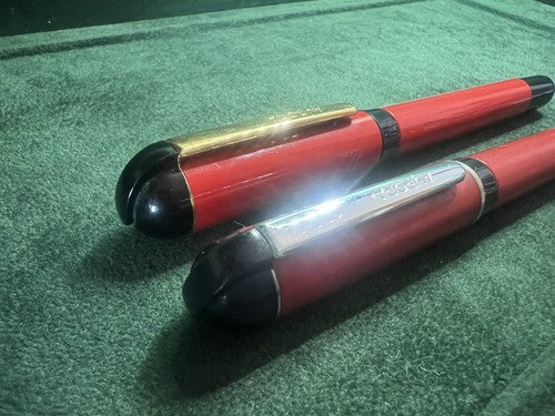 🔴 AURORA penna stilografica Idea ROSSA pennino M e sfera scrivono vintage