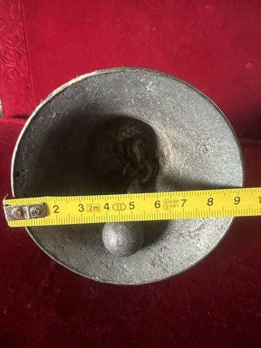Sonnette Cloche Métal Bronze Autel Hauteur 15 CM Vintage