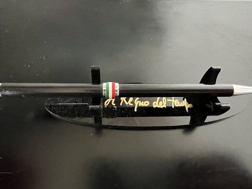 Aurora Stylo-Plume Sphère Marco Polo Laque Noire Italie Drapeau Écrit 
