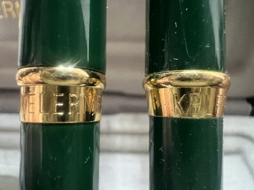 🔴 KELERMES penna stilografica e sfera 2 colori lacca verde smeraldo scrivono