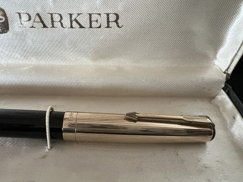 🔴 PARKER penna stilografica 17 cappuccio placcato oro scrive vintage 1962