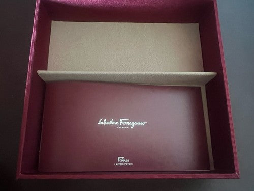 🔴 SALVATORE FERRAGAMO custodia occhiali fodero di tessuto rosso