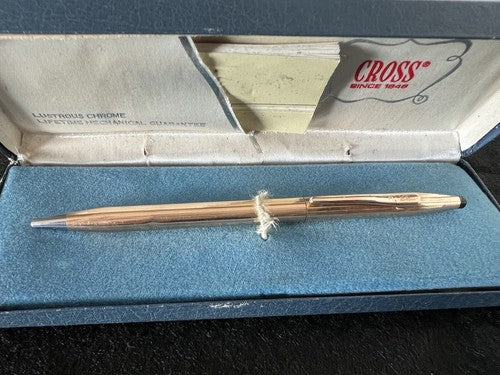 🔴 CROSS penna sfera Century classic placcata ORO scrive scatola istruzioni A