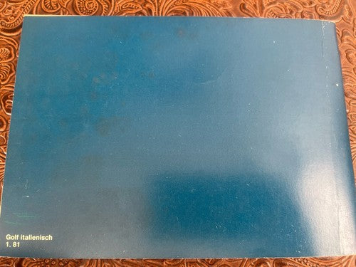 Volkswagen Golf Livret Voiture Utilisation Entretien Italy Original Vintage 81