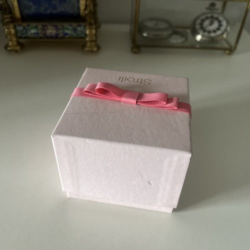 🔴 STROILI Ringbox, Ohrringe, Anhänger, Charms mit rosa Schleife 