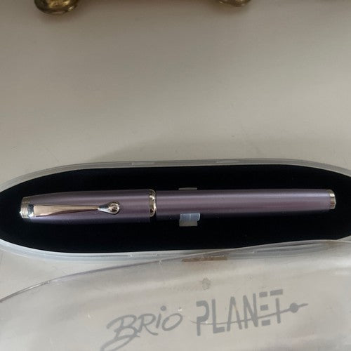 🔴 BRIO PLANET penna stilografica con astuccio, scrive perfettamente, vintage