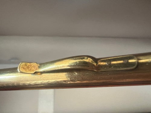 🔴 PERFECTOR Druckbleistift, gekeilt, vergoldet, Guilloche-Muster, Vintage