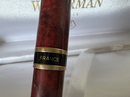 🔴 WATERMAN penna sfera Expert Dune lacca marmorizzata bordeaux profili dorati