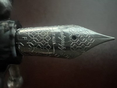 🔴 MONTEGRAPPA Elmo Ambiente Charcoal Füllfederhalter, F-Feder, neu NOS 