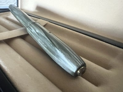 🔴 WATERMAN'S penna stilografica celluloide a leva pennino Longines ORO scrive