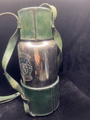 Bidon ORIGINAL STANDARD Acier Bandoulière Cuir Vert Cousu Main Vintage 