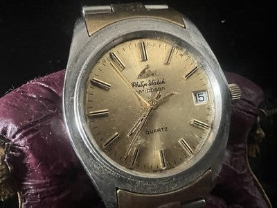 Philip Watch Caribbean Quartz Swiss Movement Watch For Vintage Spare Parts