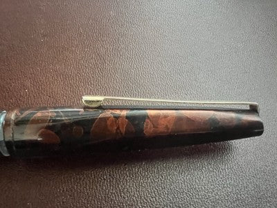 🔴 Penna stilografica marmorizzata a cartucce M pennino F scrive vintage '70