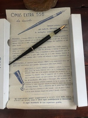 🔴 OMAS penna stilografica EXTRA 556 stiloforo pistone sughero pennino oro NOS