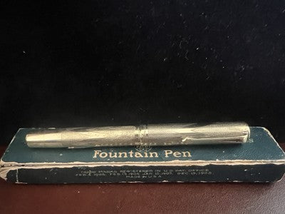 🔴 WATERMAN'S penna stilografica 52 placcata pennino ORO a leva scrive vintage