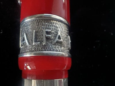 🔴 DELTA penna stilografica Alfa Romeo Giulietta rossa Argento 925 e ORO 18 KT M
