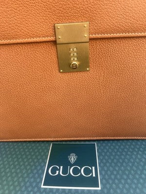 🔴 GUCCI borsa 24 Ore vera Pelle con chiusura a combinazione originale Vintage