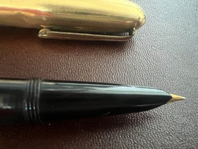 🔴 OMEGA penna stilografica SUPER NOVA placcata pennino ORO 14K scrive vintage
