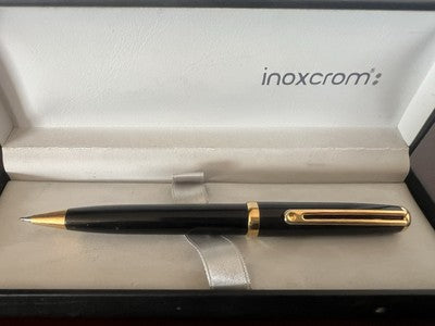 🔴 Matita meccanica INOXCROM lacca nera profili dorati