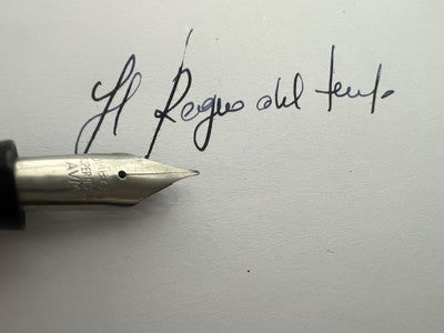 OMEGA Stylo À Plume En Celluloïd Vert A.V.M À Levier Écrit Vintage