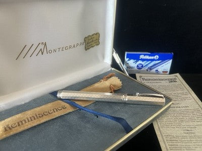 Montegrappa Pen Fountain Pen Silver 925 Reminiscence Greek Pen Gold NOS