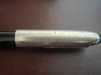 🔴 ERO penna stilografica nera a pistone pennino F scrive vintage