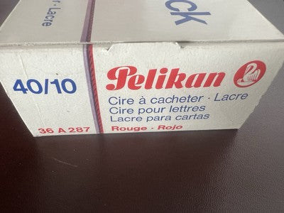 🔴 PELIKAN ceralacca rossa 40 10 completa 18 cm timbro sigillo punzone vintage