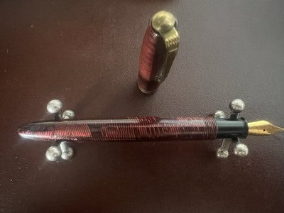 🔴 ASTURA penna stilografica 82 celluloide pulsante di fondo scrive vintage '50