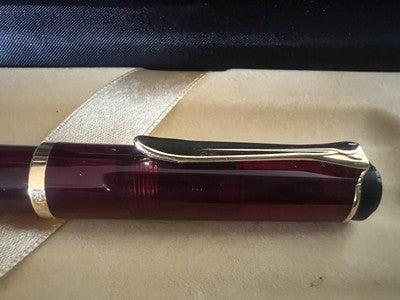 🔴 PELIKAN penna stilografica M200 Demonstrator trasparente bordeaux pennino F