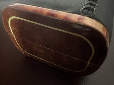 Tibaldi Schachtel Box Stift Bentley Leder Schwarz Holz Wurzelholz Tür Stifte C