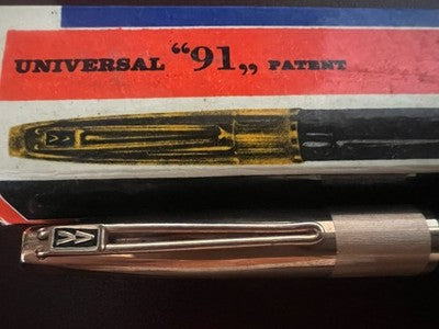 🔴 UNIVERSAL penna stilografica 91 con garanzia ed astuccio originale vintage 50