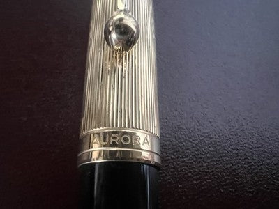 AURORA Stylo À Bille Roller 88 Capuchon Doré À Rayures Corps Noir Garantie 