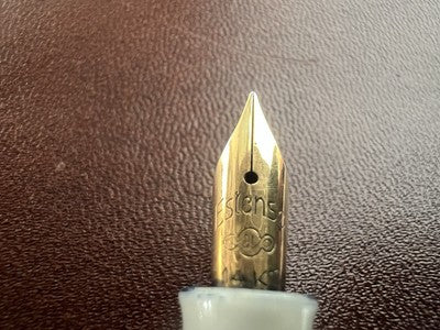 Estense Stylo-Plume Stylo à Plume Celluloid Or 14K Écrit Boîte Vintage
