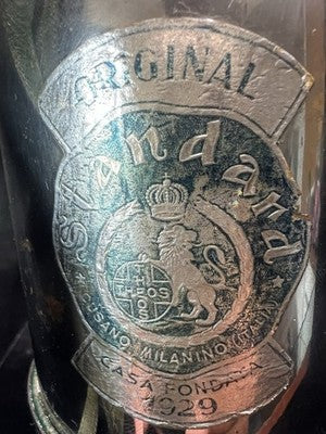 Bidon ORIGINAL STANDARD Acier Bandoulière Cuir Vert Cousu Main Vintage 