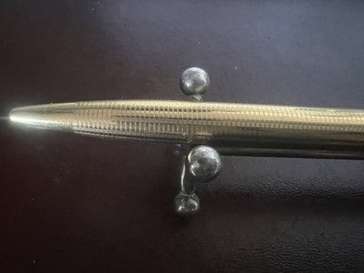 Lalex Pen Ball Plated Gold Guilloché Ballpoint Vintage With Pencil Case 