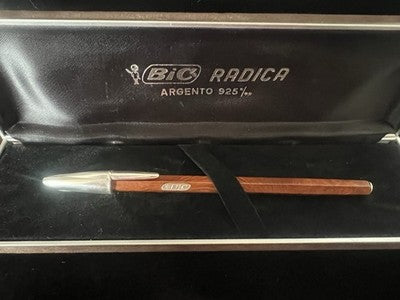 🔴 BIC penna sfera ARGENTO 925 Silver Anniversary Edizione Limitata astuccio NOS