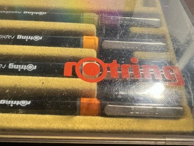 🔴 ROTRING penne Rapidograph da disegno tecnico inchiostro astuccio vintage A