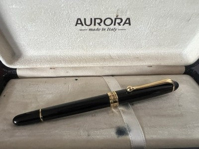 Stylo À Bille AURORA 88 Mod 810 Résine Noire Recharge Roller Écrit Étui